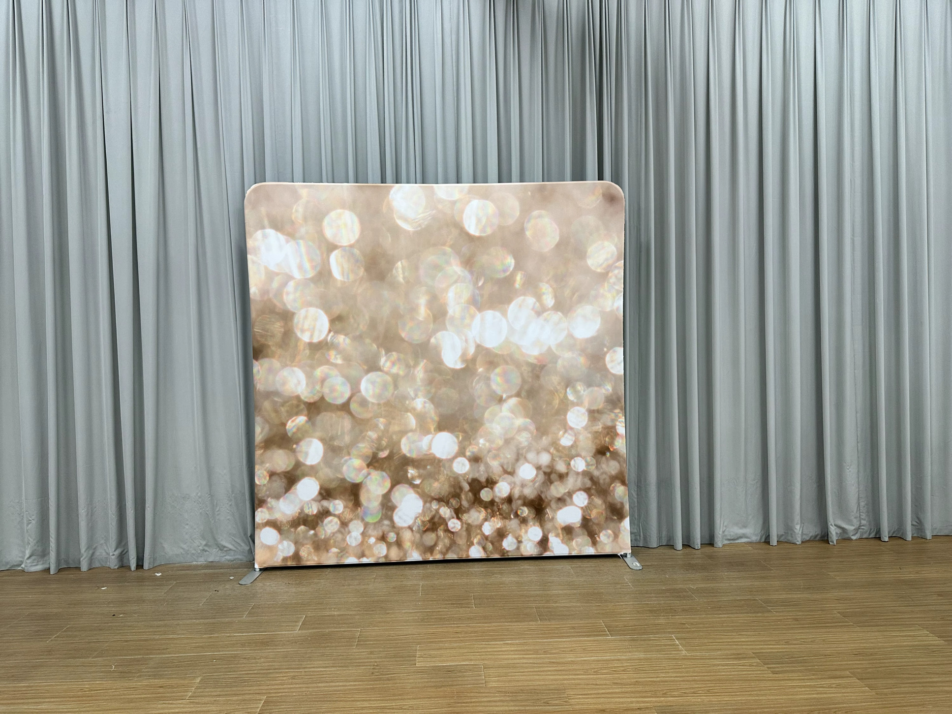 Champagne Bokeh photo booth backdrop